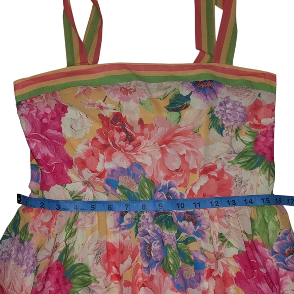 Flying Tomato Floral Tiered Maxi Dress Tie Strap Cottagecore M - Picture 8 of 11